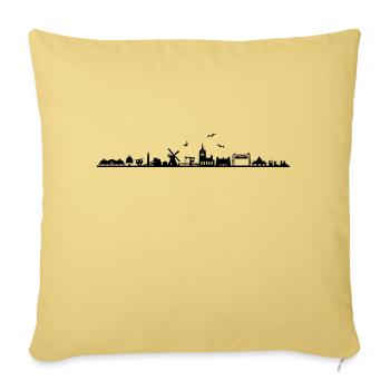 Skyline - Insel Usedom - Sofakissenbezug 45 x 45 cm - Hellgelb - Vorne