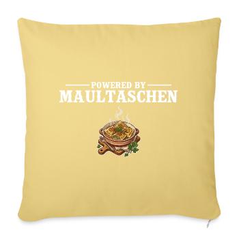 Powered by Maultaschen – Schwabe Gift - Sofa pillowcase 17,3'' x 17,3'' (45 x 45 cm) - washed yellow - Front