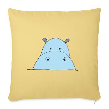 Blue Hippo Eye-catcher - Sofa pillowcase 17,3'' x 17,3'' (45 x 45 cm) - washed yellow - Front