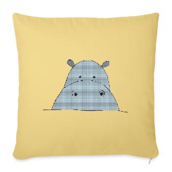 Pixel-friendly hippo - Sofa pillowcase 17,3'' x 17,3'' (45 x 45 cm) - washed yellow - Front