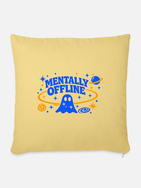MENTALLY OFFLINE - Sofakissenbezug 45 x 45 cm - Hellgelb