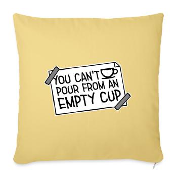 On ne peut pas verser dans un gobelet vide Soins personnels - Housse de coussin décorative 45 x 45 cm - jaune délavé - Devant
