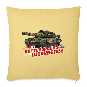 ÉTABLI DE CHAMP DE BATAILLE TANK T90 - RCCX - Housse de coussin décorative 45 x 45 cm - jaune délavé - Devant