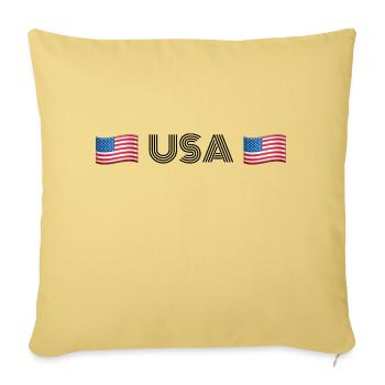 USA - Sofakissenbezug 45 x 45 cm - Hellgelb - Vorne