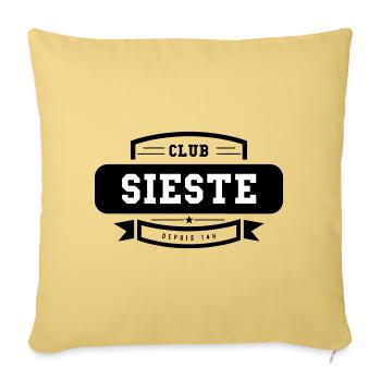 Club Sieste - Humour Détente - Housse de coussin décorative 45 x 45 cm - jaune délavé - Devant
