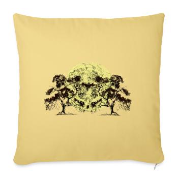 Moon, Forest, Trees, Nature, Botany, Flora - Sofa pillowcase 17,3'' x 17,3'' (45 x 45 cm) - washed yellow - Front