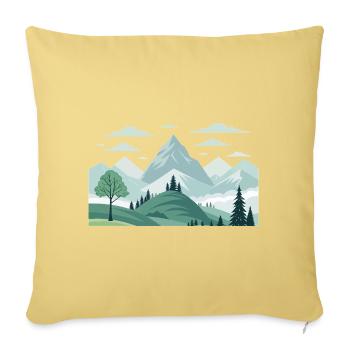 Montagnes - Housse de coussin décorative 45 x 45 cm - jaune délavé - Devant
