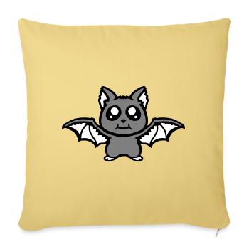 Little Cute Bat Halloween Funny Comic Cute - Sofa pillowcase 17,3'' x 17,3'' (45 x 45 cm) - washed yellow - Front