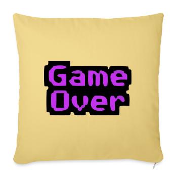 Game Over Pixel Retro - Housse de coussin décorative 45 x 45 cm - jaune délavé - Devant