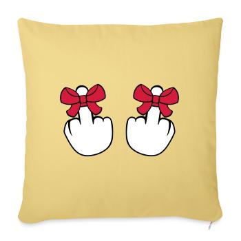 2 haende wichser mittelfinger zeigen beleidigen fi - Sofakissenbezug 45 x 45 cm - Hellgelb - Vorne
