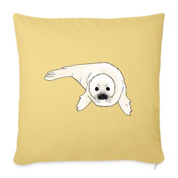 Bébé phoque - Housse de coussin décorative 45 x 45 cm - jaune délavé - Devant