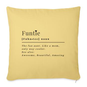 Funtie – Pour toutes les tantes cool et drôles - Housse de coussin décorative 45 x 45 cm - jaune délavé - Devant
