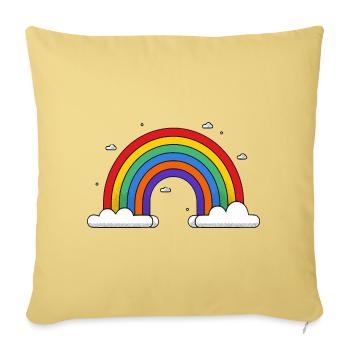 Rainbow on clouds - Sofa pillowcase 17,3'' x 17,3'' (45 x 45 cm) - washed yellow - Front