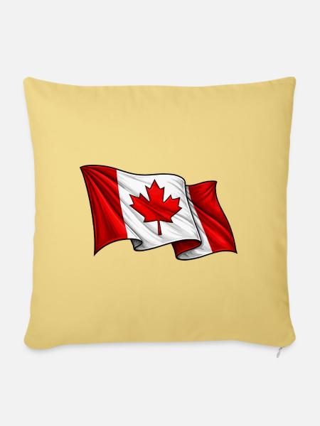 Kanada Kanadische Flagge - Sofakissenbezug 45 x 45 cm - Hellgelb