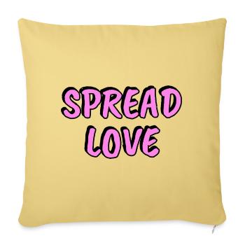 Répands l’amour — Rose - Housse de coussin décorative 45 x 45 cm - jaune délavé - Devant