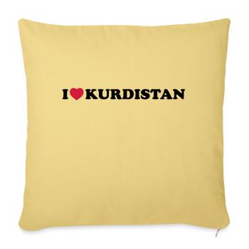 I love Kurdistan - Housse de coussin décorative 45 x 45 cm - jaune délavé - Devant