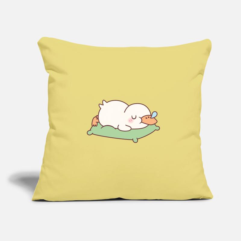 Canard mignon dormant sur l’oreiller Housse de coussin décorative 45 x 45 cm