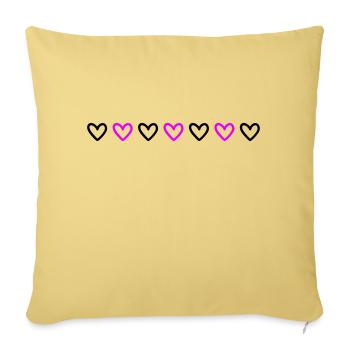 Heart Line - Sofa pillowcase 17,3'' x 17,3'' (45 x 45 cm) - washed yellow - Front
