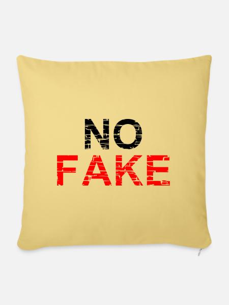 Kein Fake - Sofakissenbezug 45 x 45 cm - Hellgelb