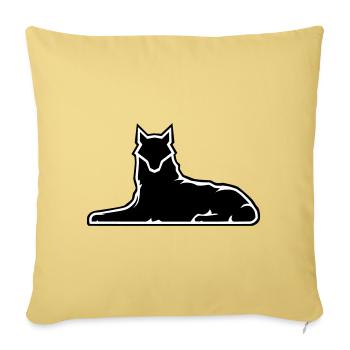 Minimalist Wolf Silhouette Design - Sofa pillowcase 17,3'' x 17,3'' (45 x 45 cm) - washed yellow - Front
