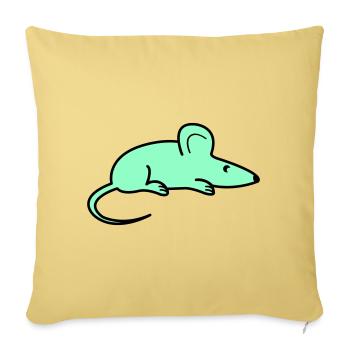Silhouette de souris menthe - Housse de coussin décorative 45 x 45 cm - jaune délavé - Devant