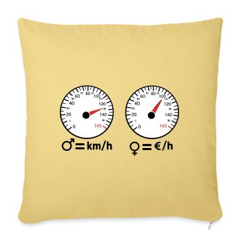 Vitesse Sportive  et dépensive - Housse de coussin décorative 45 x 45 cm - jaune délavé - Devant