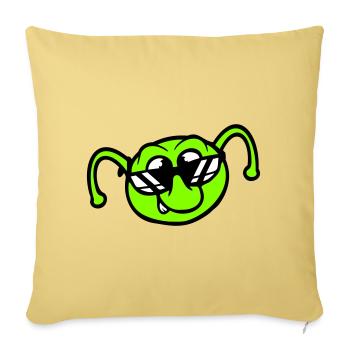 Raupe Sonnenbrille Cool Lächeln Frech Spaß Comic - Sofakissenbezug 45 x 45 cm - Hellgelb - Vorne