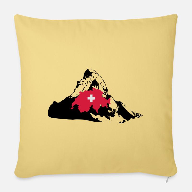 Schweiz / Matterhorn - Sofakissenbezug 45 x 45 cm - Hellgelb