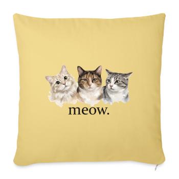 Miaulements drôles amateurs de chats miaulements drôles - Housse de coussin décorative 45 x 45 cm - jaune délavé - Devant