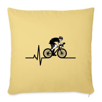 Road Bike Heartbeat ECG - Sofa pillowcase 17,3'' x 17,3'' (45 x 45 cm) - washed yellow - Front