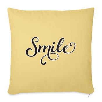 Écriture souriante Écriture Sourire - Housse de coussin décorative 45 x 45 cm - jaune délavé - Devant