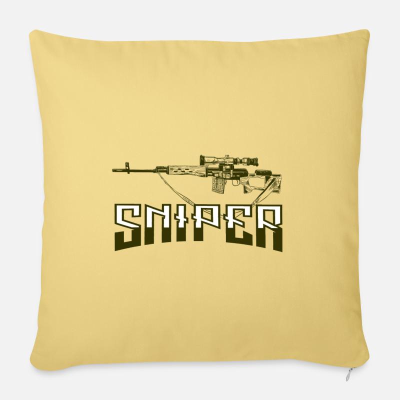 Sniper - Sofa pillowcase 17,3'' x 17,3'' (45 x 45 cm) - washed yellow