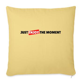Just enjoy the moment - Housse de coussin décorative 45 x 45 cm - jaune délavé - Devant
