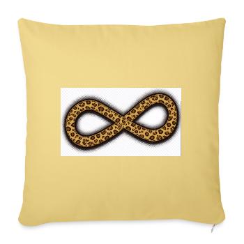 Symbole de l’infini du léopard - Housse de coussin décorative 45 x 45 cm - jaune délavé - Devant