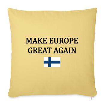 Rendre l’Europe Grande à Nouveau – Finlande - Housse de coussin décorative 45 x 45 cm - jaune délavé - Devant