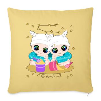 sternzeichen_gemini - Housse de coussin décorative 45 x 45 cm - jaune délavé - Devant