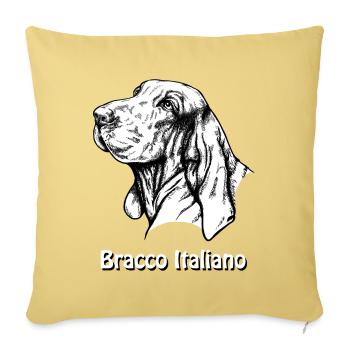 Bracco Italiano Portrait avec texte - Housse de coussin décorative 45 x 45 cm - jaune délavé - Devant