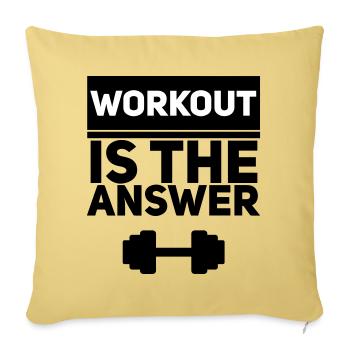 L’entraînement est la réponse - Motivation pour la forme physique - Housse de coussin décorative 45 x 45 cm - jaune délavé - Devant