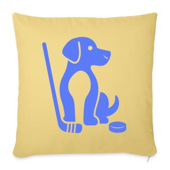 Teckel Beagle Maître Maître De Hockey sur Glace - Housse de coussin décorative 45 x 45 cm - jaune délavé - Devant