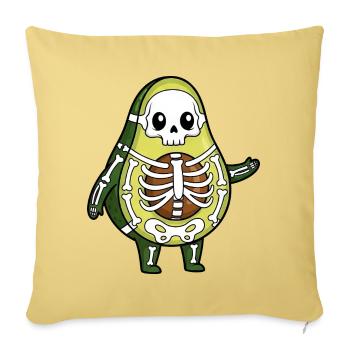 Drôle d’Halloween Avocat Squelette Dessin Animé Os - Housse de coussin décorative 45 x 45 cm - jaune délavé - Devant