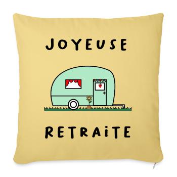 JOYEUSE RETRAITE. RETRAITE. RETRAITEE. RETRAITE - Housse de coussin décorative 45 x 45 cm - jaune délavé - Devant