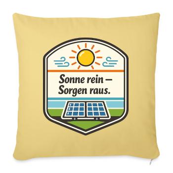 Sonne rein – Sorgen raus - Sofakissenbezug 45 x 45 cm - Hellgelb - Vorne