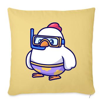 Diving Chick in Snorkel Gear - Sofa pillowcase 17,3'' x 17,3'' (45 x 45 cm) - washed yellow - Front