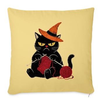 Halloween grumpy  Katze für Katzenliebhaber - Sofa pillowcase 17,3'' x 17,3'' (45 x 45 cm) - washed yellow - Front