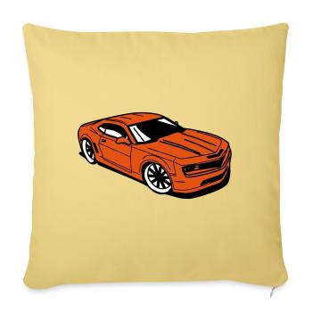 Voiture de sport camaro - Housse de coussin décorative 45 x 45 cm - jaune délavé - Devant