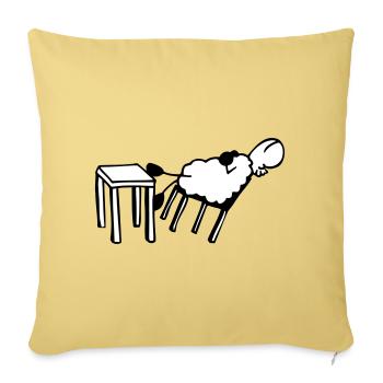 Moutons endormis - Housse de coussin décorative 45 x 45 cm - jaune délavé - Devant
