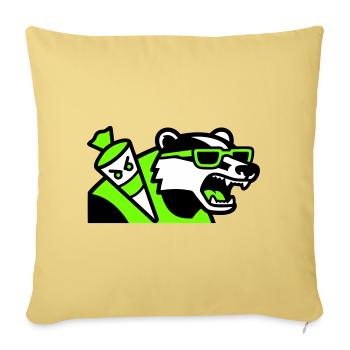 Badger Sac d’école mascotte - Housse de coussin décorative 45 x 45 cm - jaune délavé - Devant