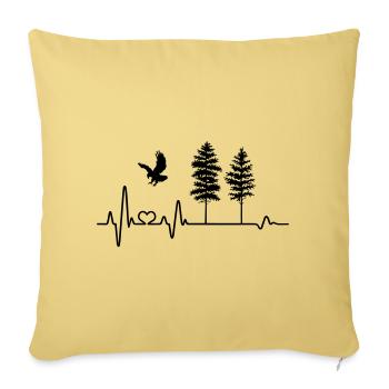 Eagle heartbeat tree trees nature lovers ECG - Sofa pillowcase 17,3'' x 17,3'' (45 x 45 cm) - washed yellow - Front