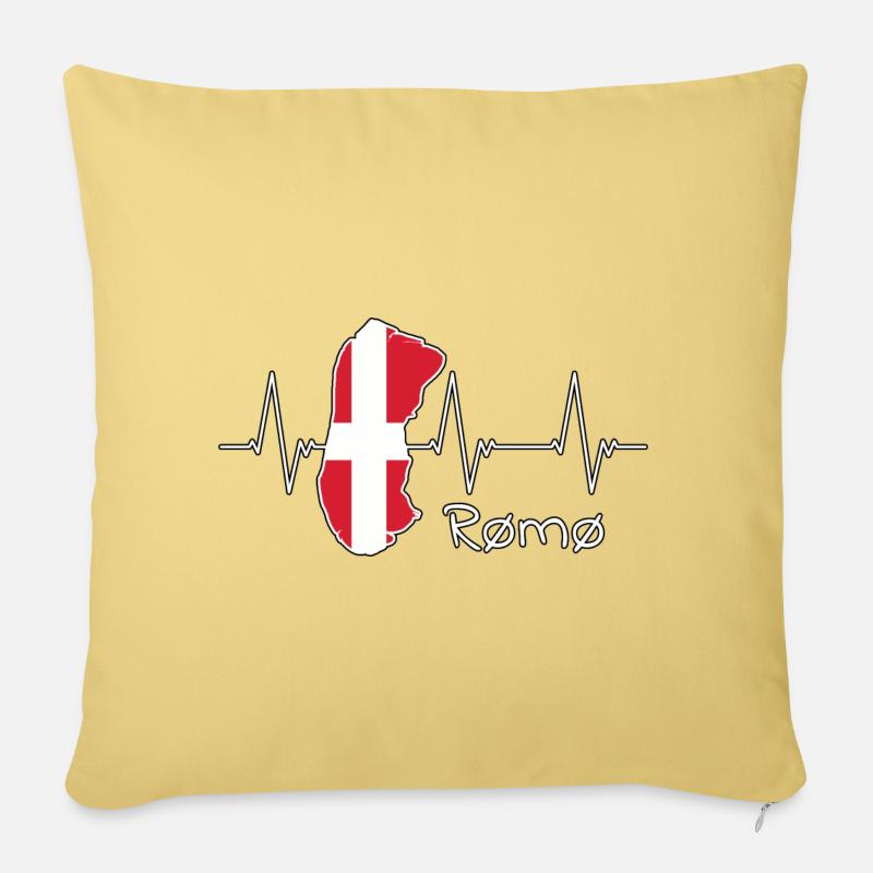 Rømø Römö Dänemark Denmark Insel Design - Sofakissenbezug 45 x 45 cm - Hellgelb