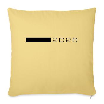 2026 year - Sofa pillowcase 17,3'' x 17,3'' (45 x 45 cm) - washed yellow - Front
